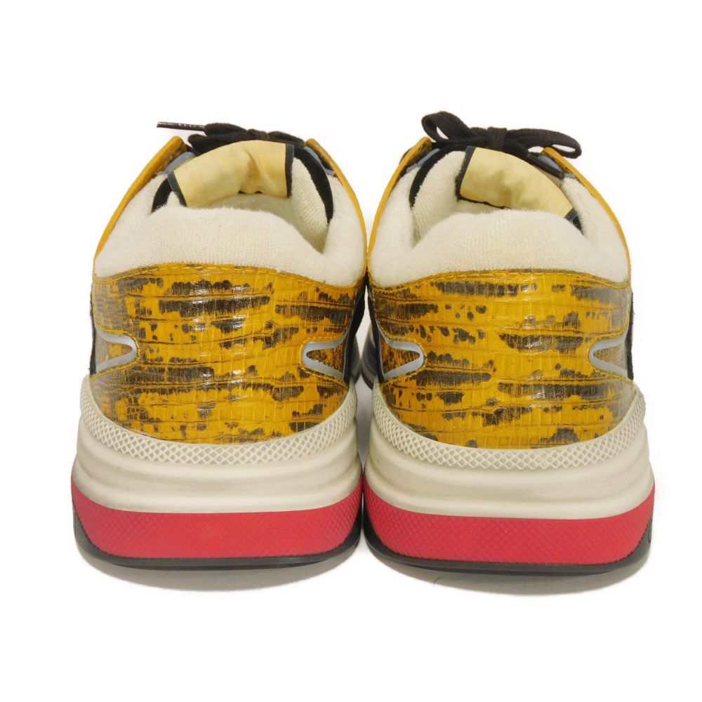 Gucci Sneakers 592345 1Lh10 7665 Calf Leather X Suede Multicolor G Logo Ultrapace Yellow Daeju