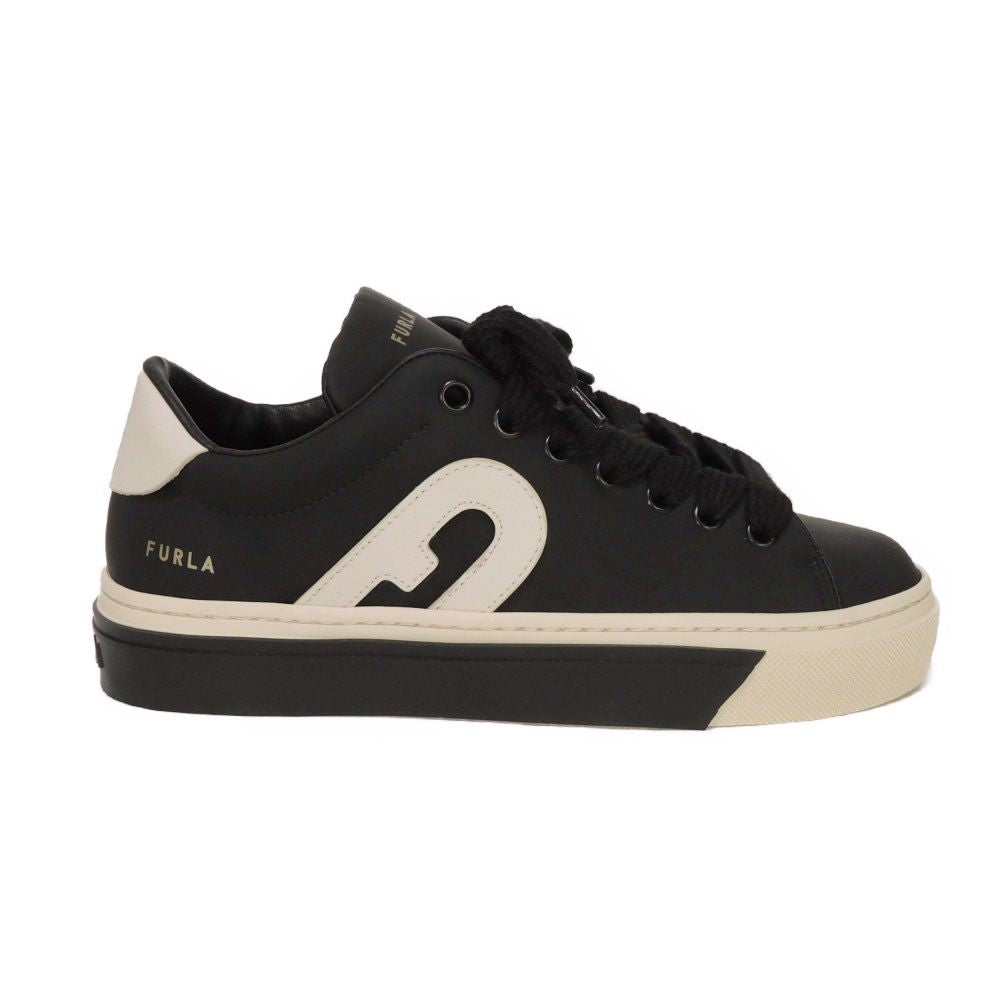 Furla Sneakers Yf42Fjo Smooth Calf Leather (Rubberized) Black Joy Lace-Up