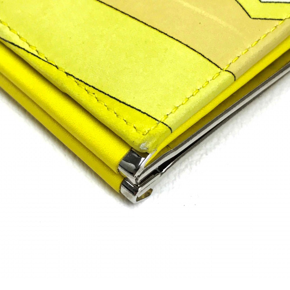 Emilio Pucci Long Wallet Purse Leather Yellow Type Gamaguchi Women