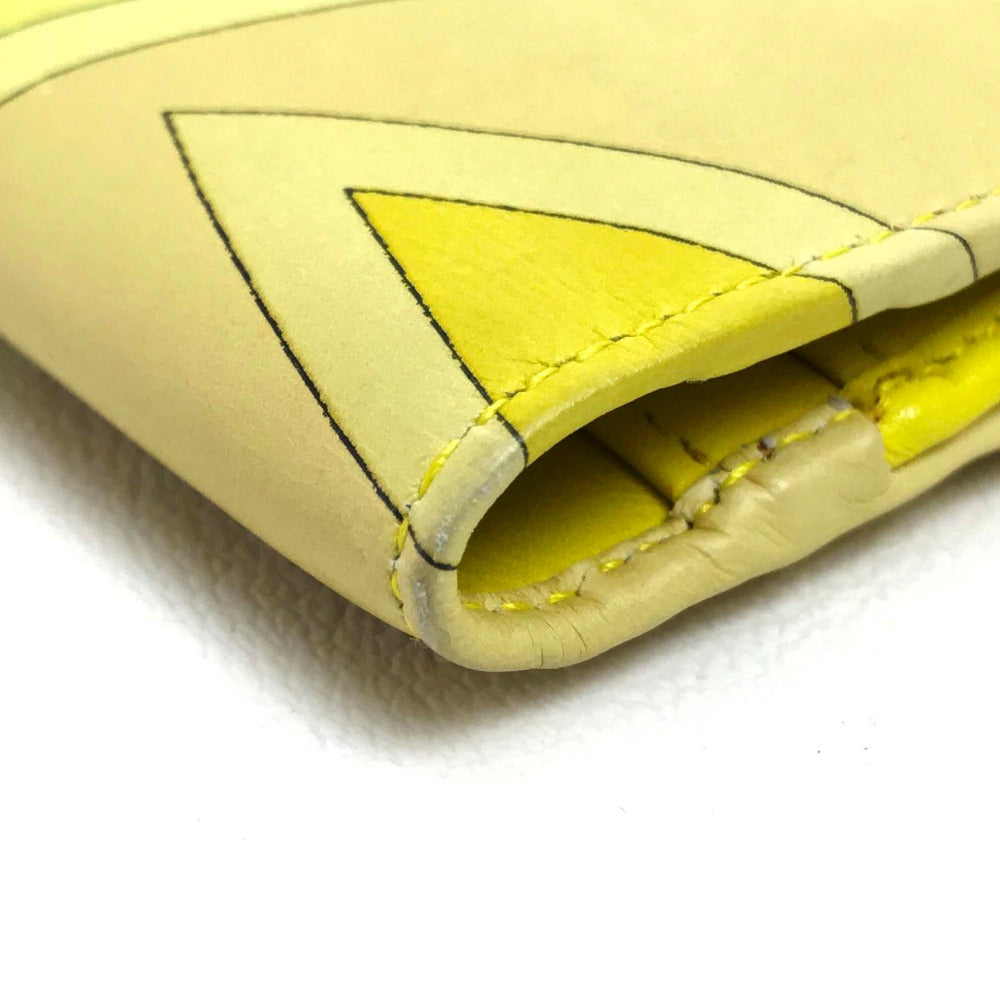 Emilio Pucci Long Wallet Purse Leather Yellow Type Gamaguchi Women