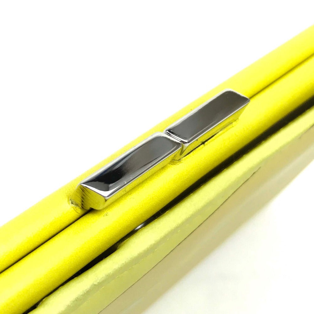 Emilio Pucci Long Wallet Purse Leather Yellow Type Gamaguchi Women