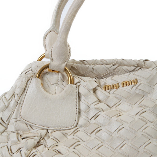 Miumiu Handbag Others White Miumiu Mew Mew Sacca 2 Manici Women