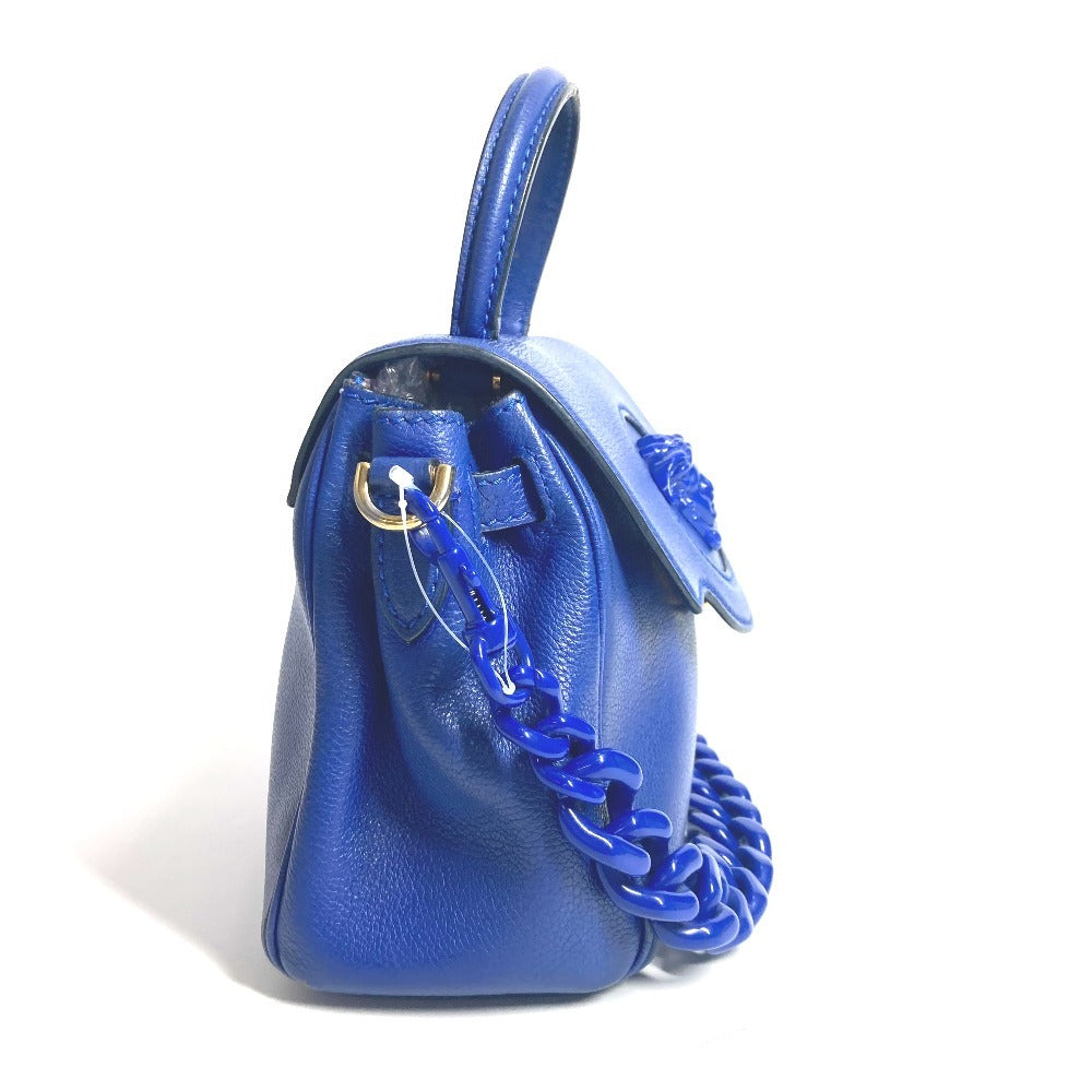 Versace Handbag Leather Blue Medusa Logo