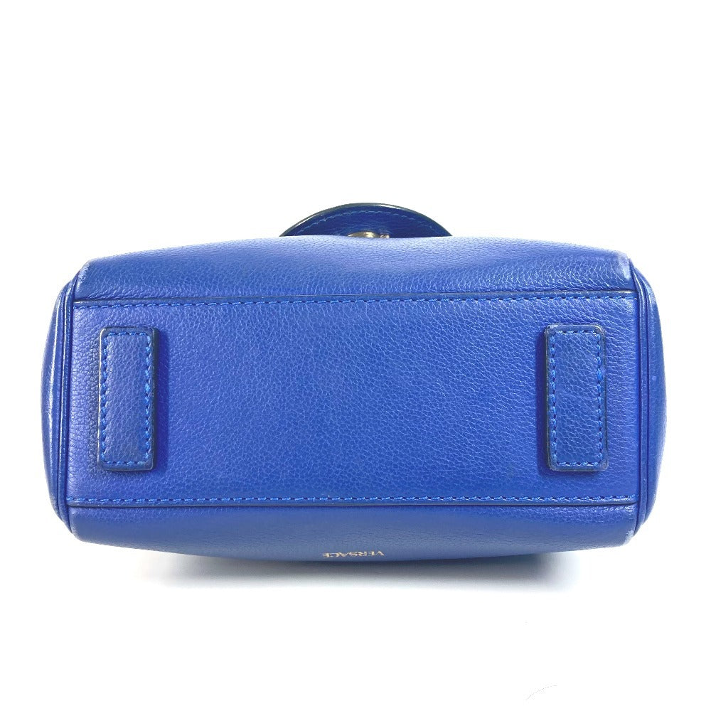 Versace Handbag Leather Blue Medusa Logo