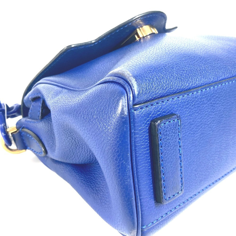 Versace Handbag Leather Blue Medusa Logo