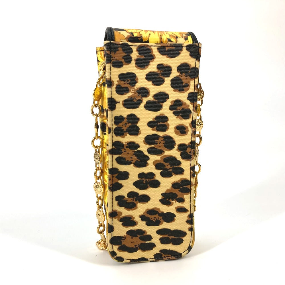 Versace Shoulder Bag Pvc / Leather Yellow Pochette Bag Vintage Leopard Leopard Print Leopard Women