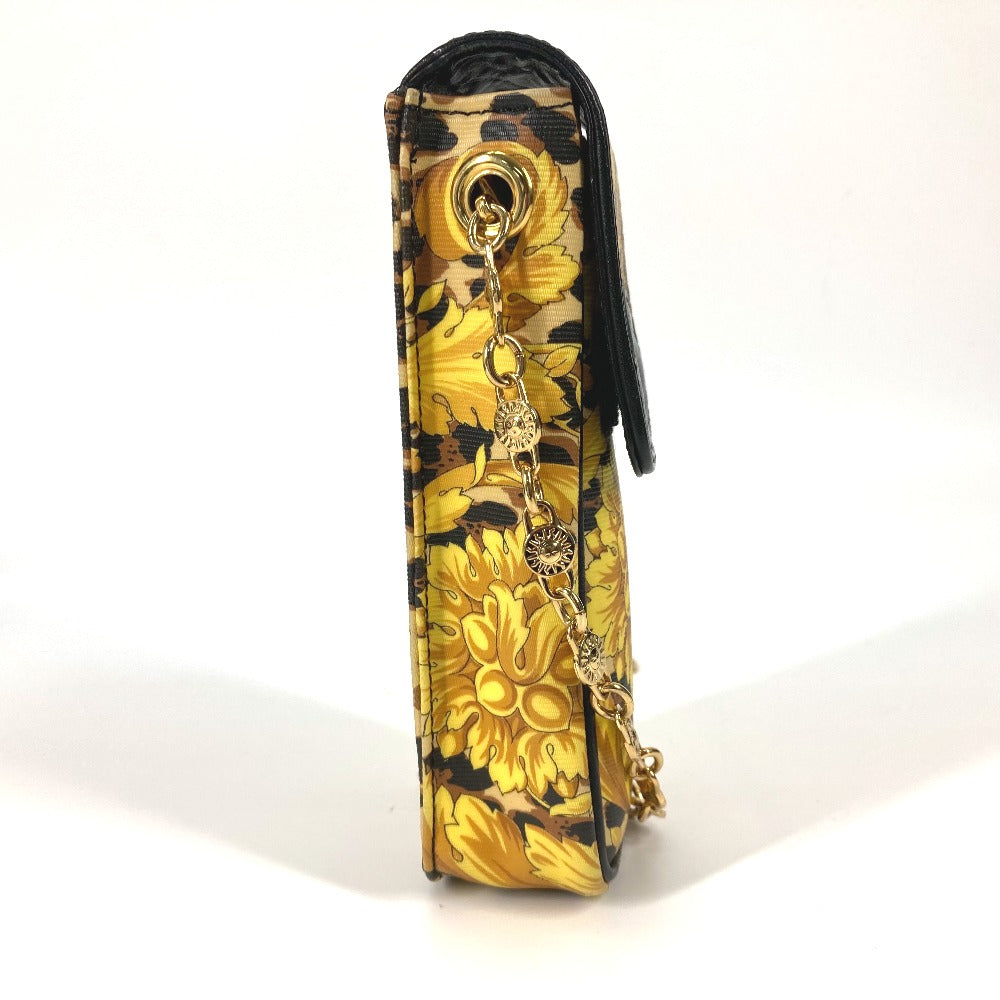Versace Shoulder Bag Pvc / Leather Yellow Pochette Bag Vintage Leopard Leopard Print Leopard Women