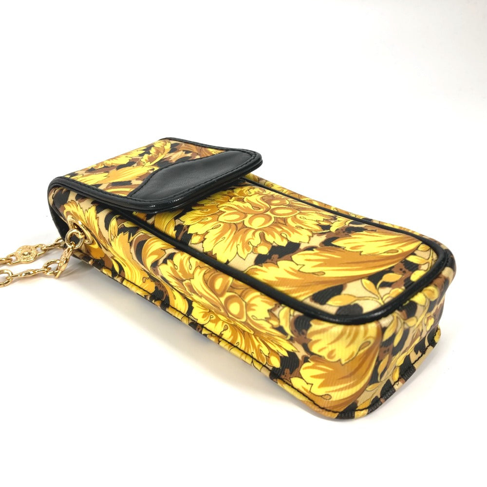 Versace Shoulder Bag Pvc / Leather Yellow Pochette Bag Vintage Leopard Leopard Print Leopard Women