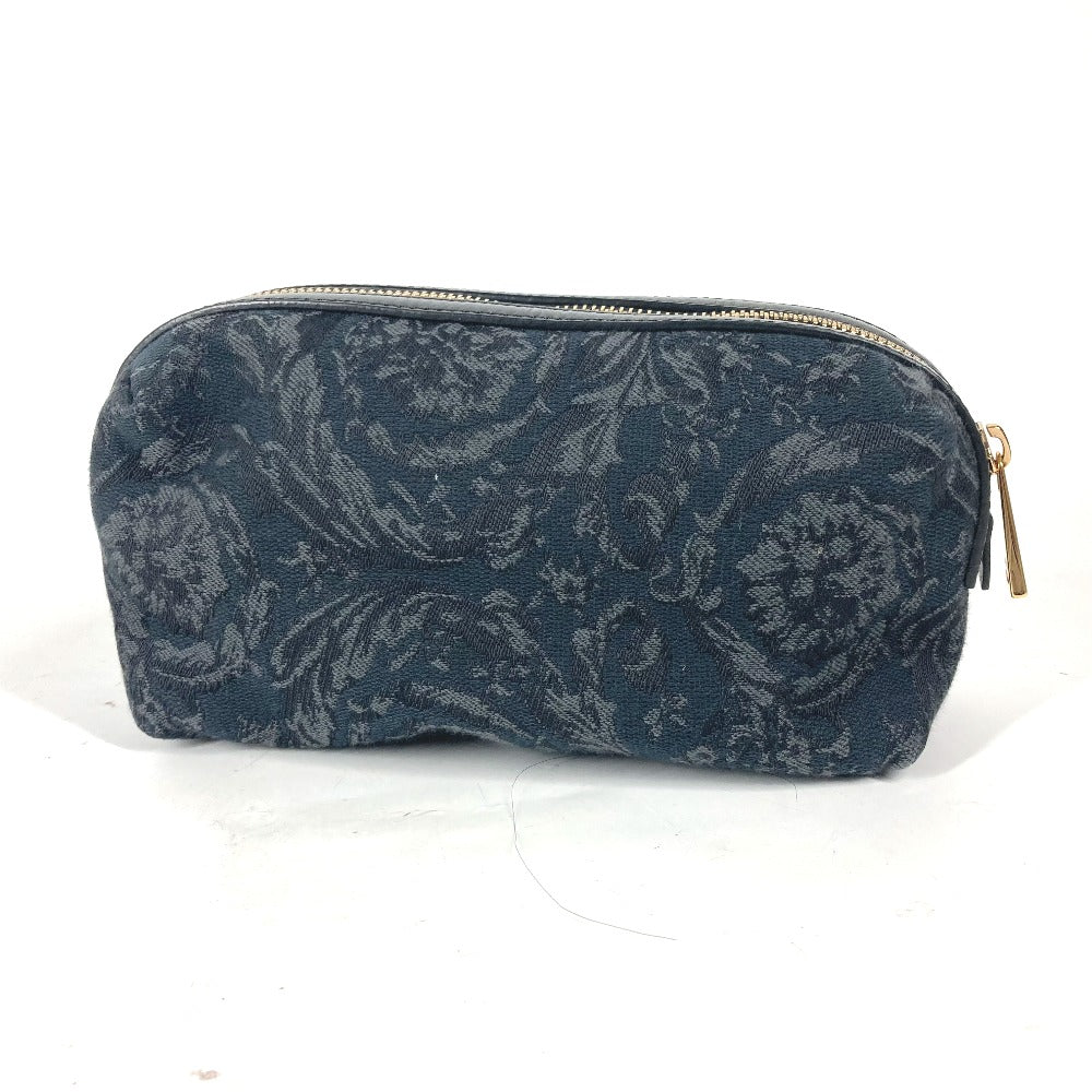Versace Pouch Canvas Black Type Logo Women