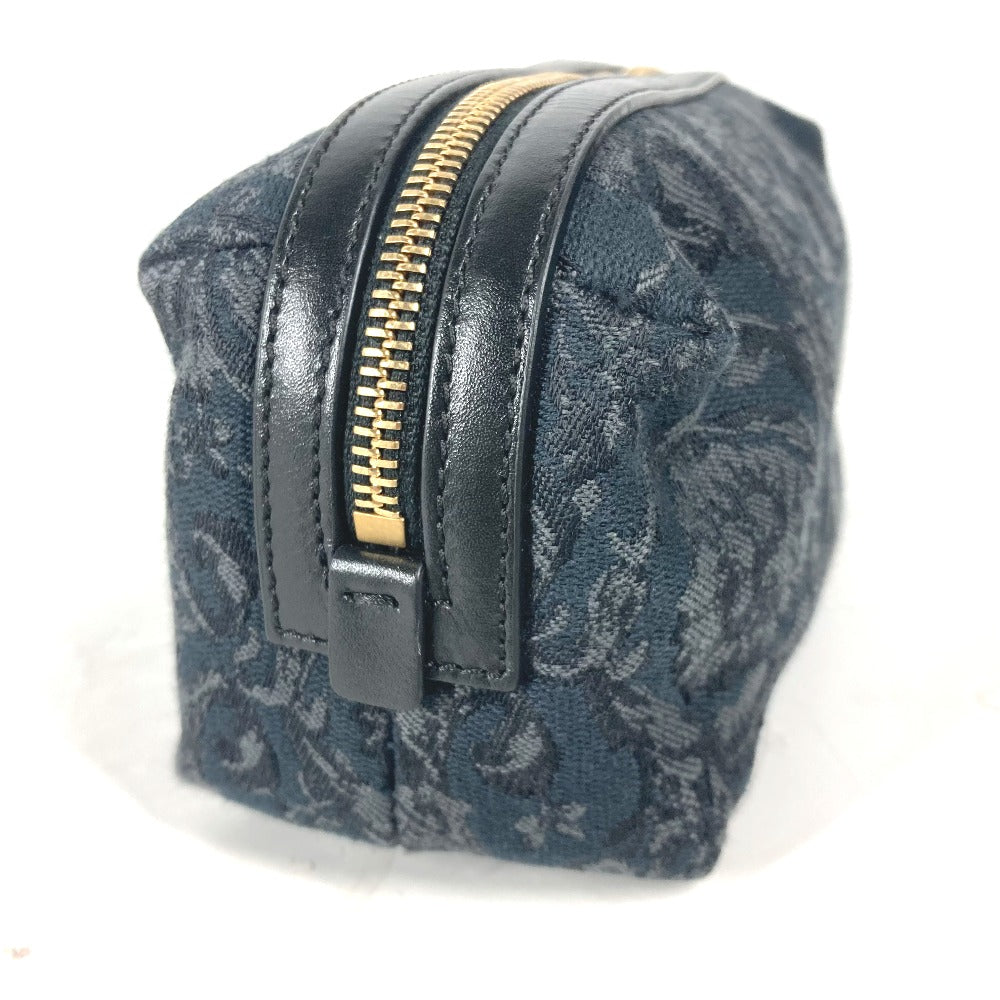 Versace Pouch Canvas Black Type Logo Women