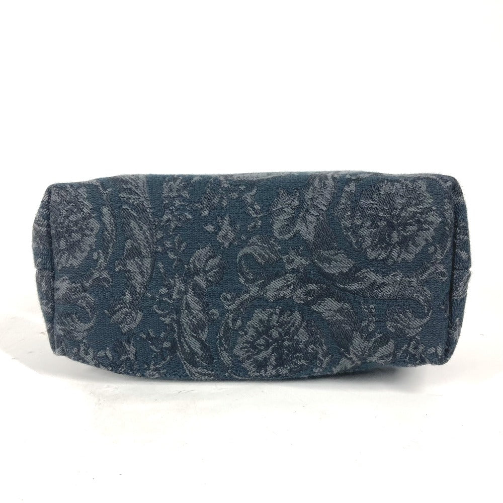 Versace Pouch Canvas Black Type Logo Women