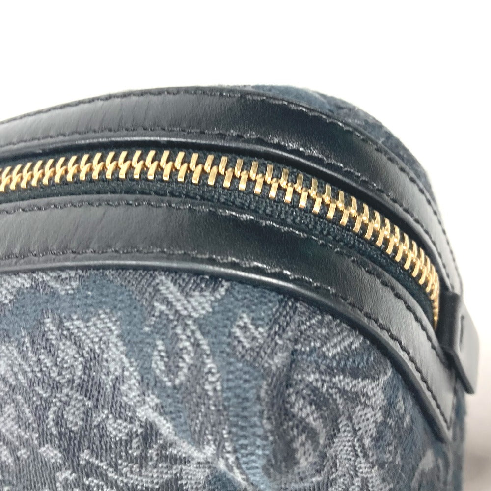 Versace Pouch Canvas Black Type Logo Women