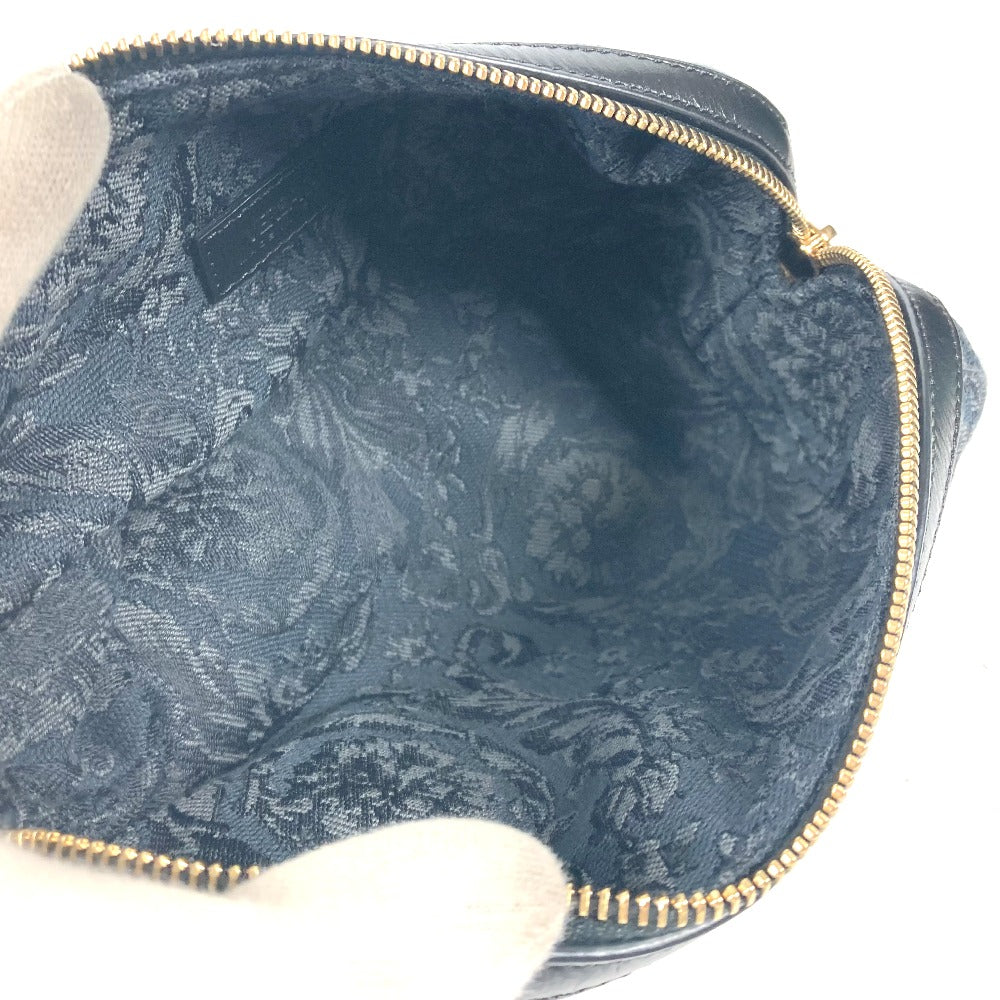 Versace Pouch Canvas Black Type Logo Women