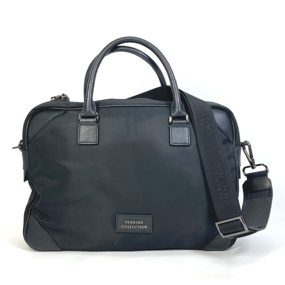 Versace Business Bag Nylon Black Logo Shoulder Bag Handbag Mens