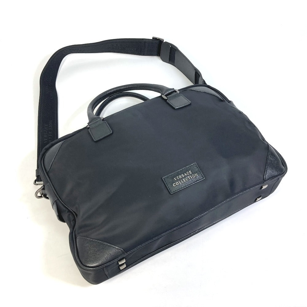 Versace Business Bag Nylon Black Logo Shoulder Bag Handbag Mens