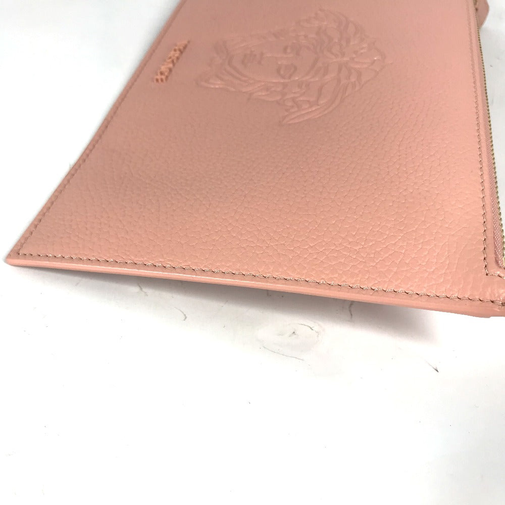 Versace Clutch Bag Leather Pink Bag Pouch Medusa Women