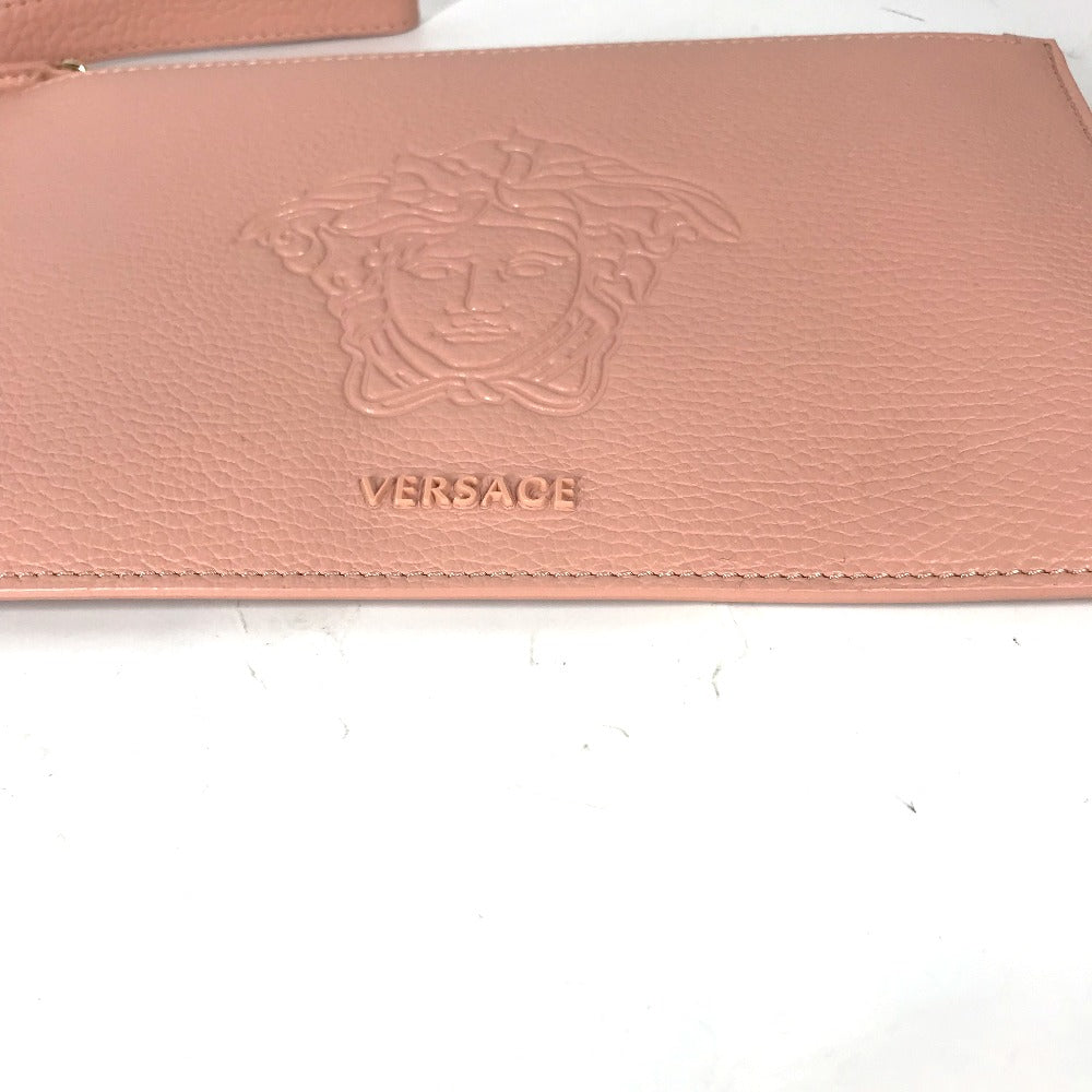 Versace Clutch Bag Leather Pink Bag Pouch Medusa Women