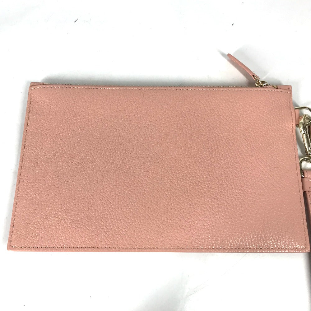 Versace Clutch Bag Leather Pink Bag Pouch Medusa Women