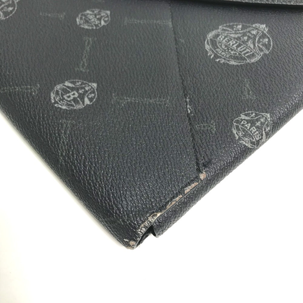 Berluti Clutch Bag Leather Black Logo Mens