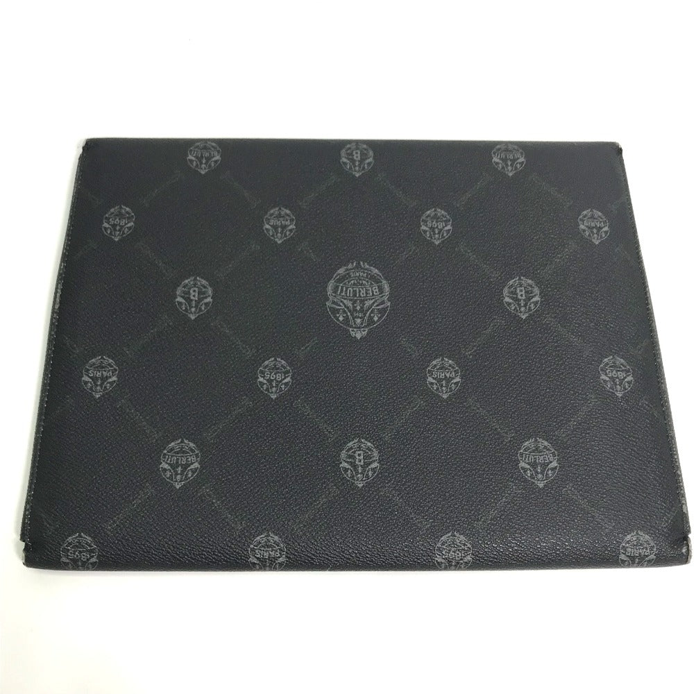 Berluti Clutch Bag Leather Black Logo Mens