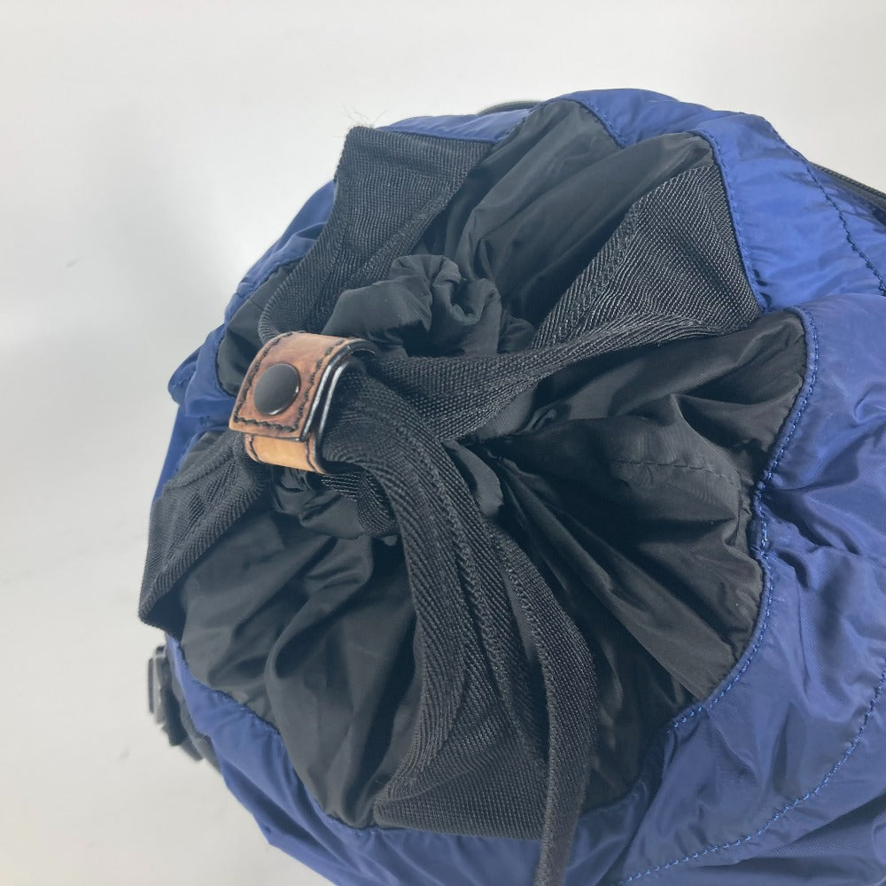 Berluti Backpack Leather / Nylon Blue Logo Mens