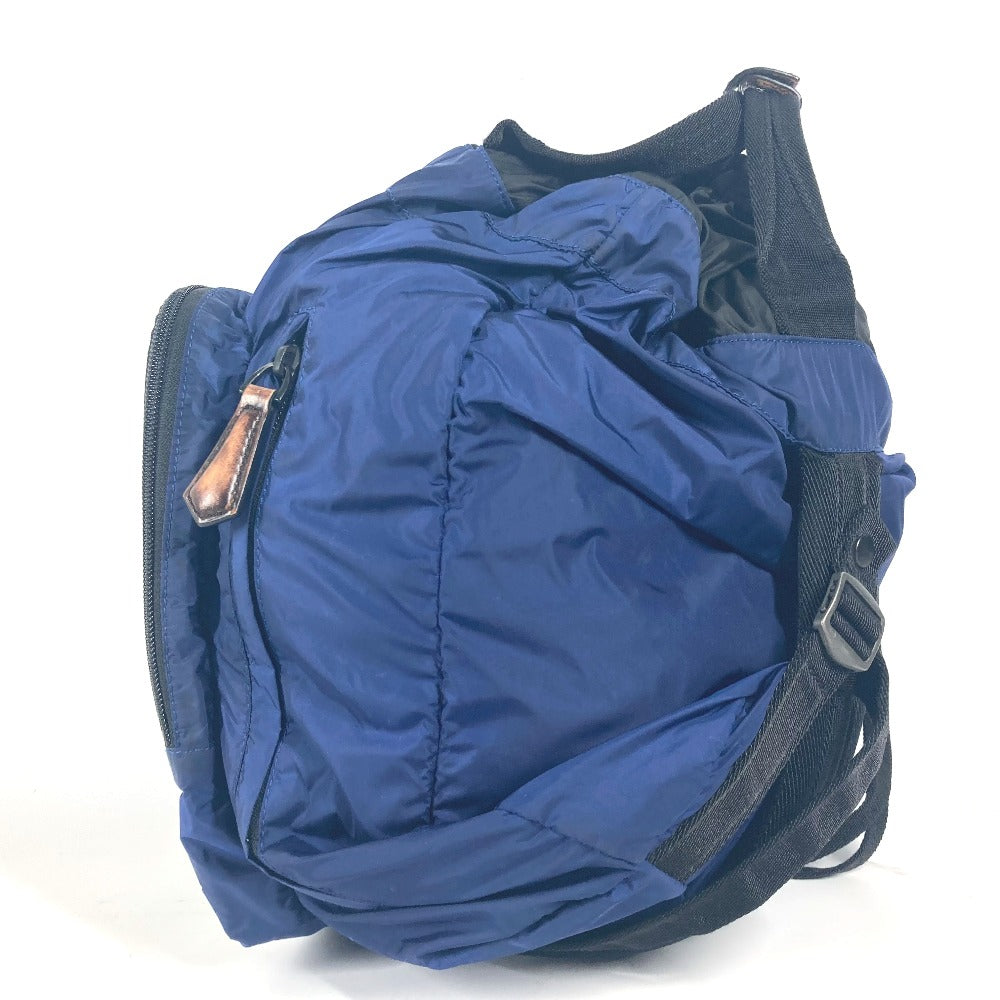 Berluti Backpack Leather / Nylon Blue Logo Mens