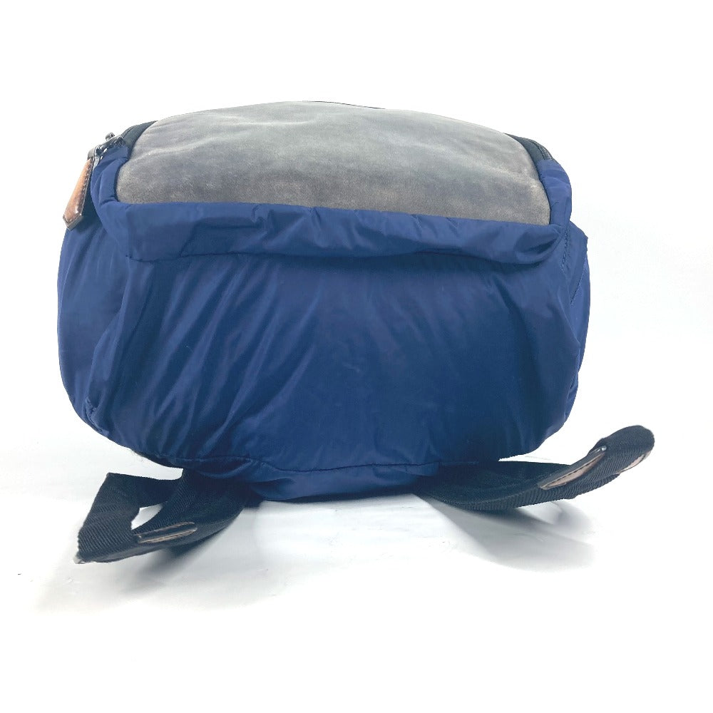 Berluti Backpack Leather / Nylon Blue Logo Mens