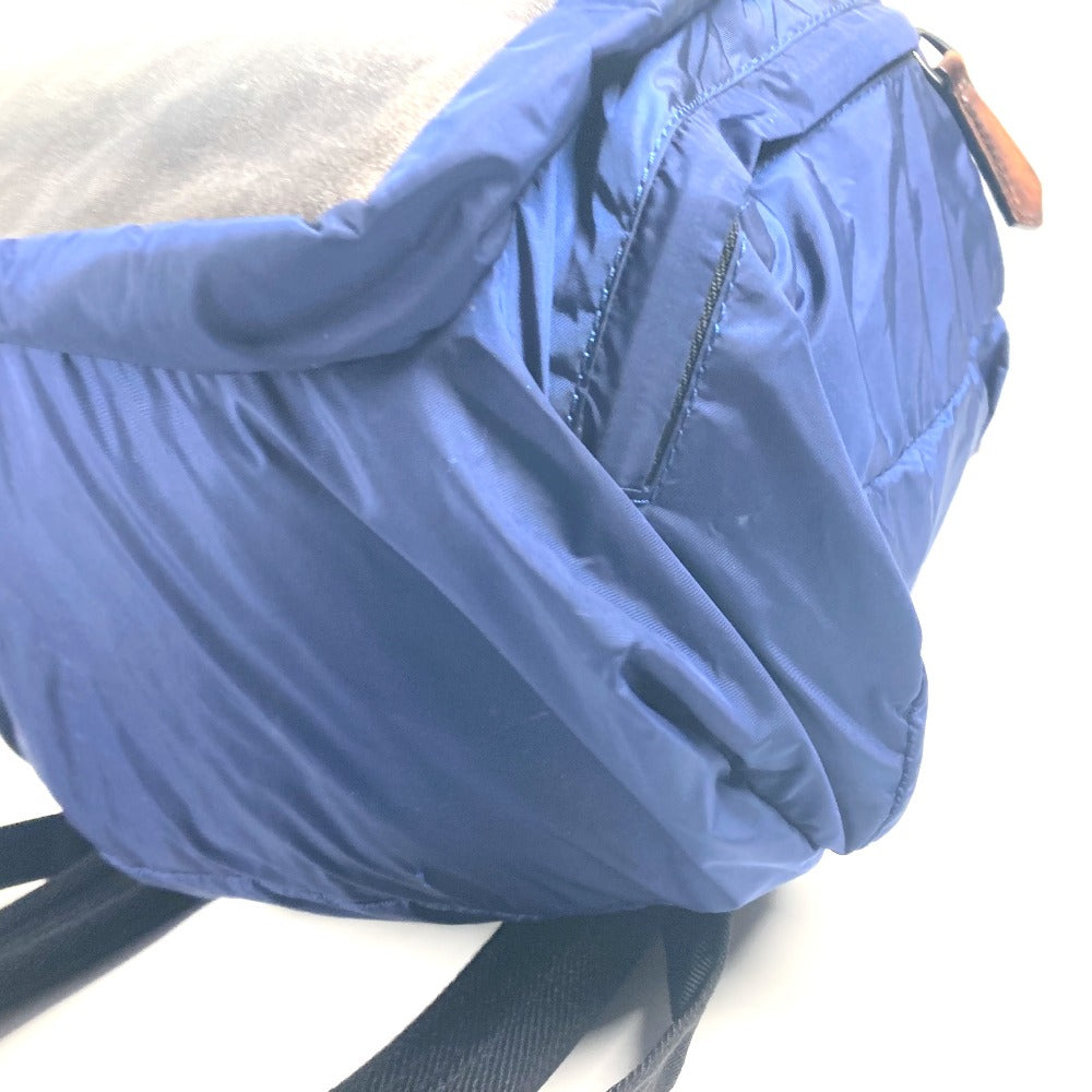 Berluti Backpack Leather / Nylon Blue Logo Mens