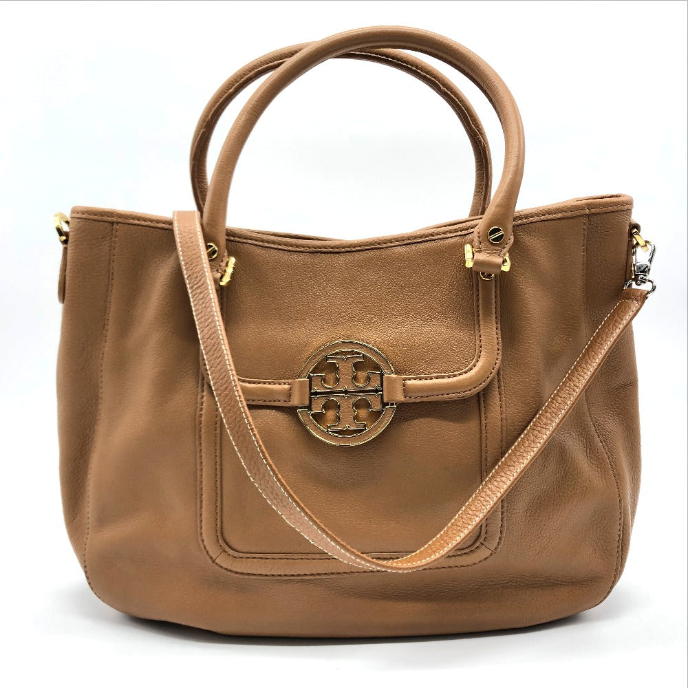 Tory Burch Tote Bag Leather Camel Brown Amanda Handbag