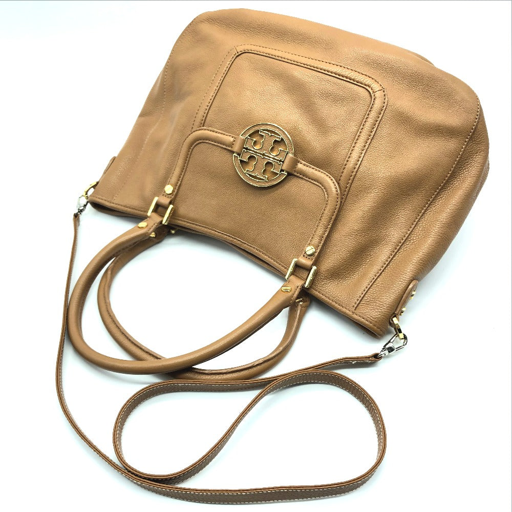 Tory Burch Tote Bag Leather Camel Brown Amanda Handbag