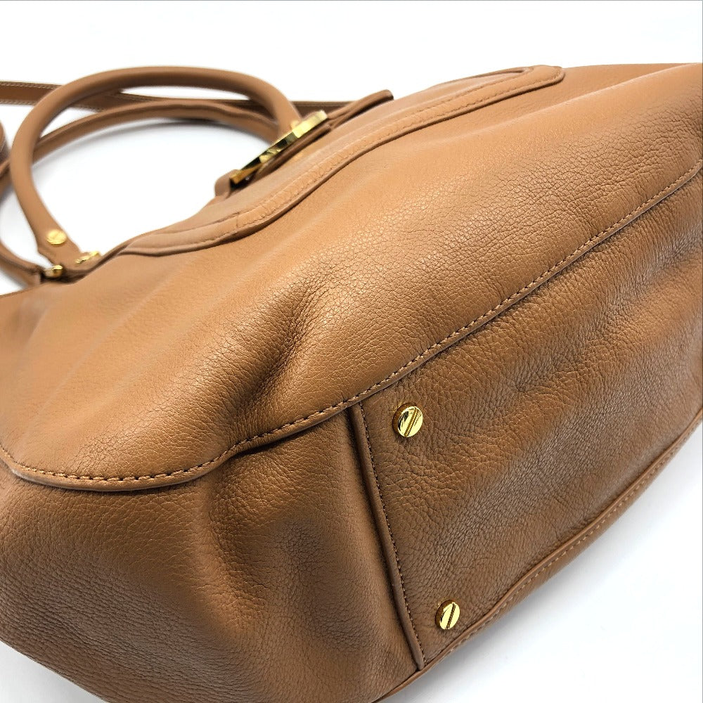Tory Burch Tote Bag Leather Camel Brown Amanda Handbag