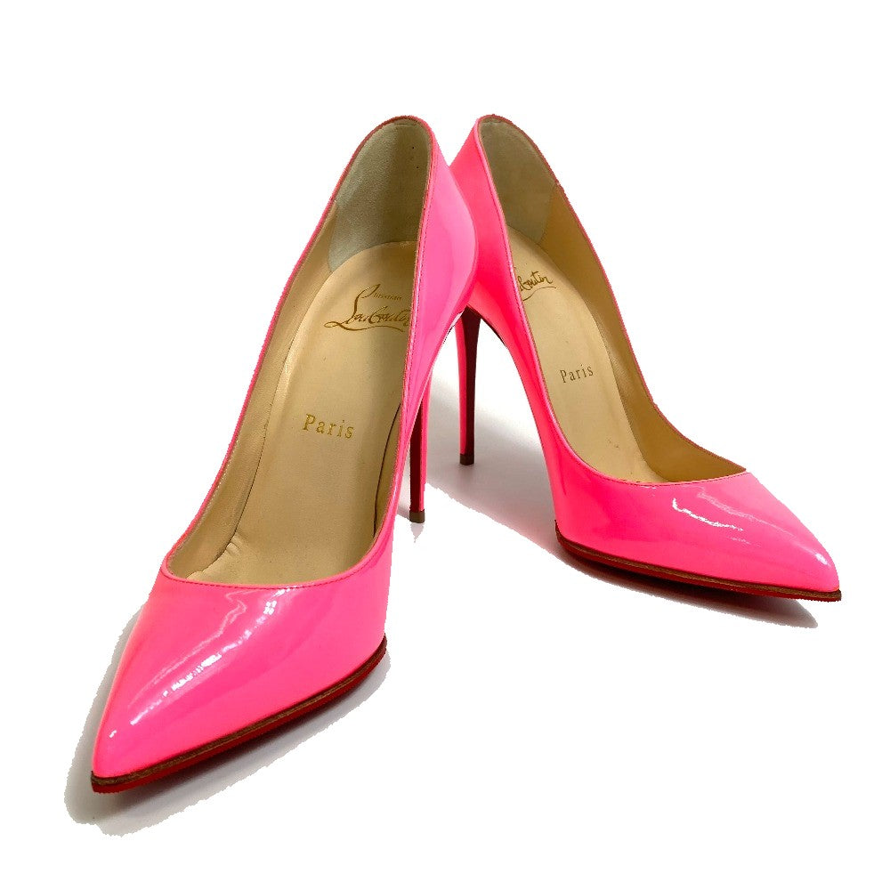 Christian Louboutin Pumps 3140495 Patent Leather Fluorescent Pink Pigalle Follies Women 36