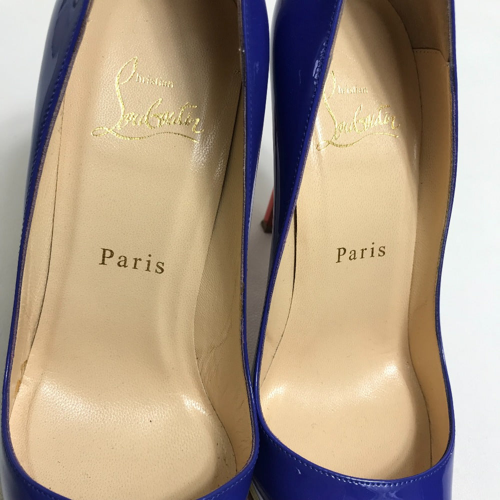 Christian Louboutin Pumps 1110971 Patent Leather Blue X Red X Yellow Tricolor Women 36
