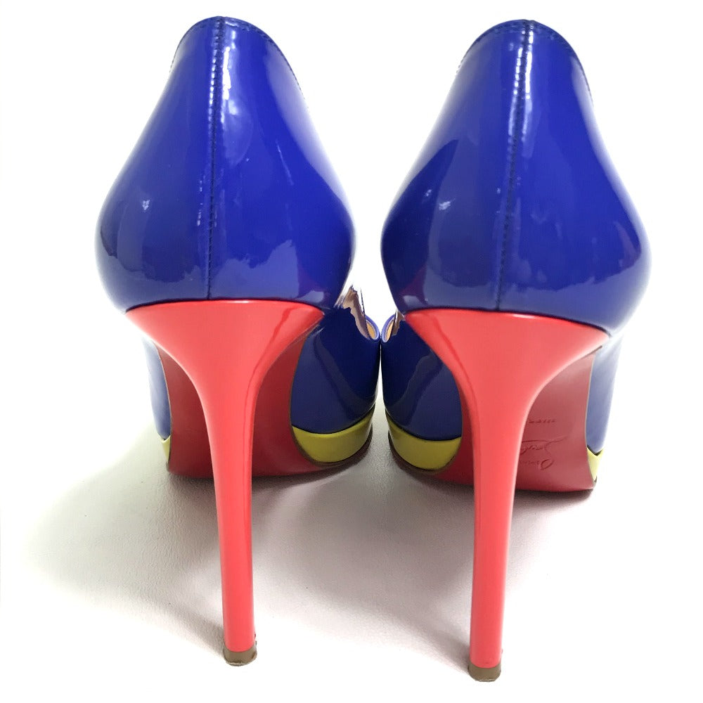 Christian Louboutin Pumps 1110971 Patent Leather Blue X Red X Yellow Tricolor Women 36