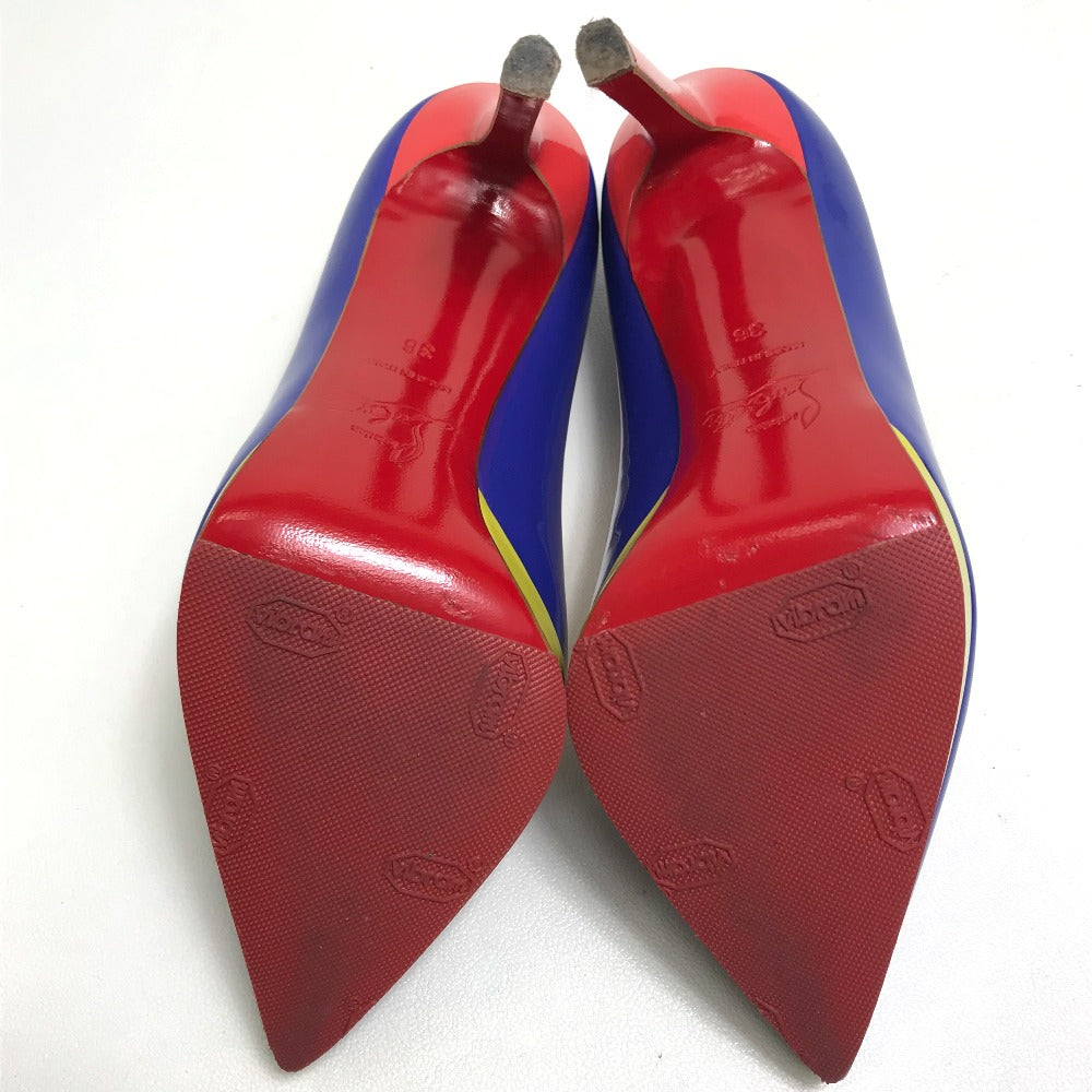 Christian Louboutin Pumps 1110971 Patent Leather Blue X Red X Yellow Tricolor Women 36