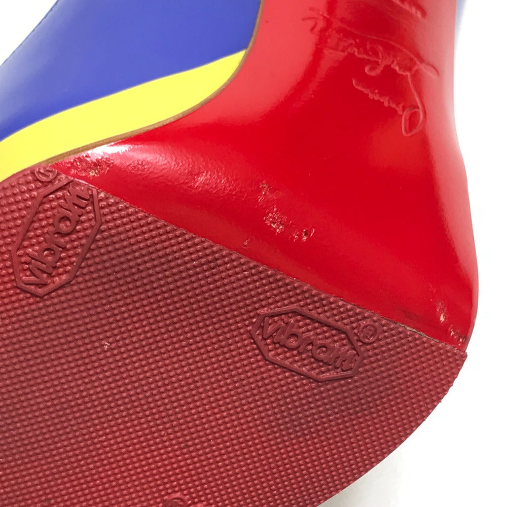 Christian Louboutin Pumps 1110971 Patent Leather Blue X Red X Yellow Tricolor Women 36