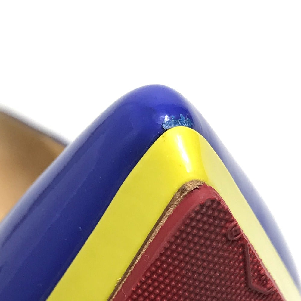 Christian Louboutin Pumps 1110971 Patent Leather Blue X Red X Yellow Tricolor Women 36