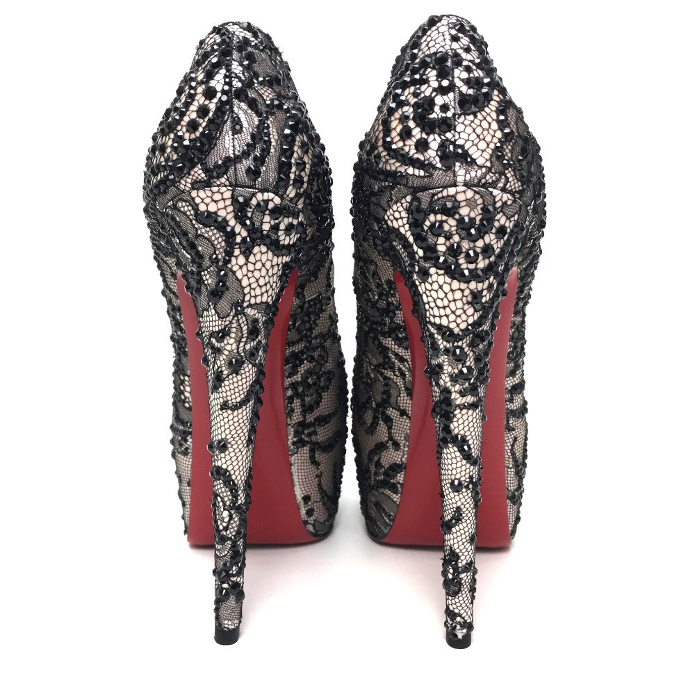 Christian Louboutin Pumps Sequins, Satin Black Race Women 40