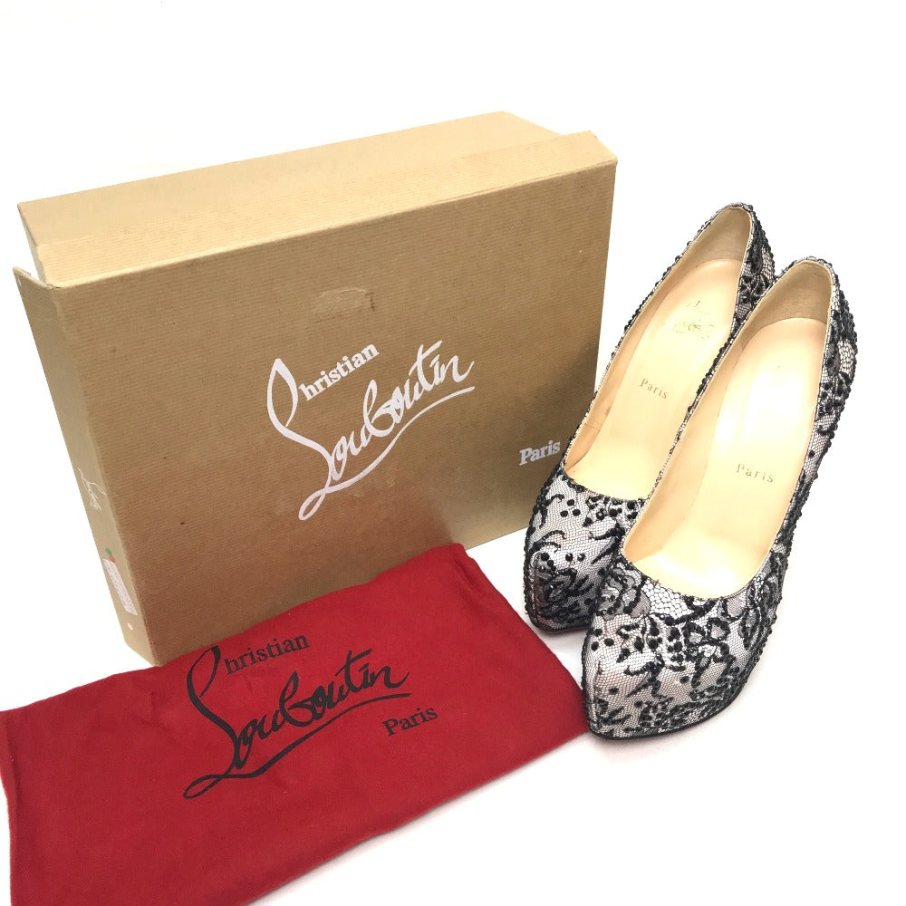 Christian Louboutin Pumps Sequins, Satin Black Race Women 40