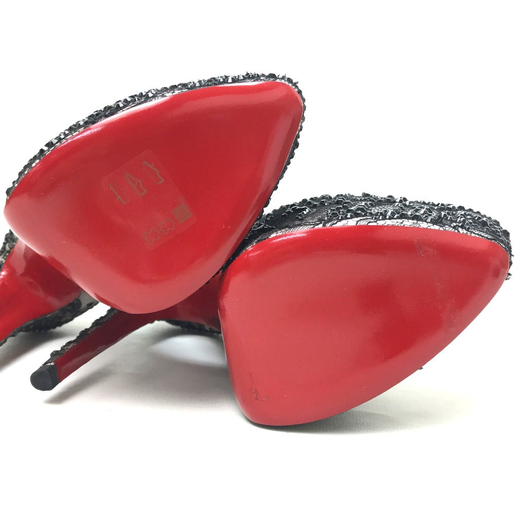 Christian Louboutin Pumps Sequins, Satin Black Race Women 40