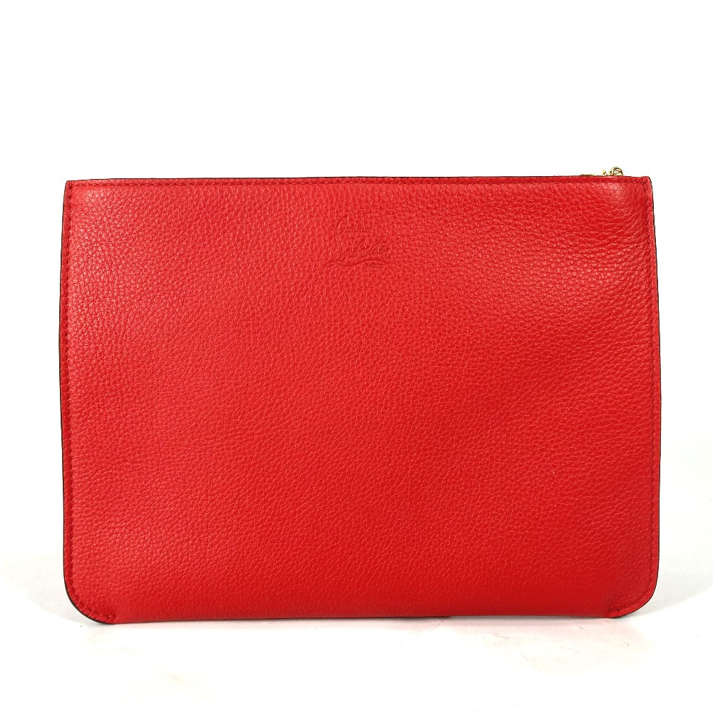 Christian Louboutin Clutch Bag 1185073 Leather Black Heart Charm With Logo Women