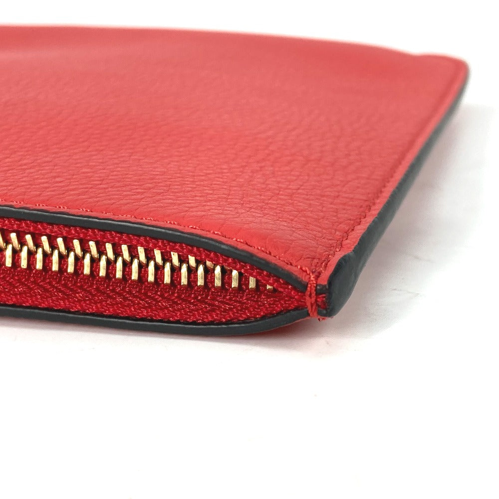 Christian Louboutin Clutch Bag 1185073 Leather Black Heart Charm With Logo Women
