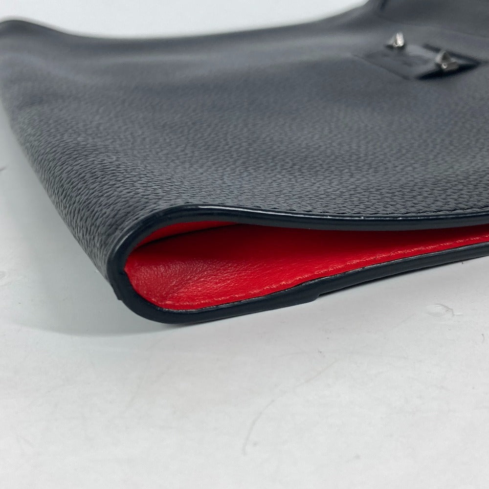 Christian Louboutin Shoulder Bag Leather Black Crossbody Logo Sky Sky Mens