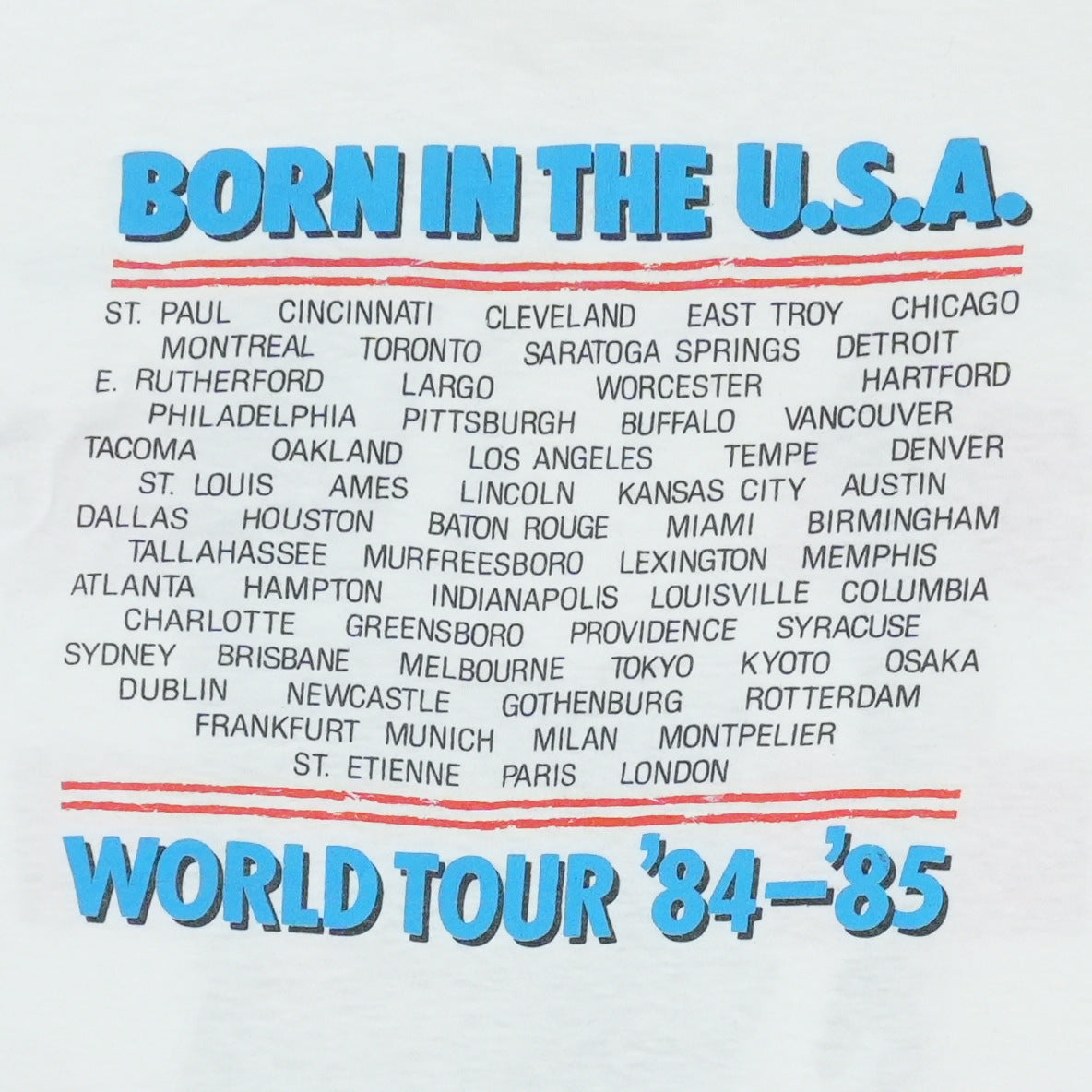 1984 Bruce Springsteen Born In The Usa Tour Shirt