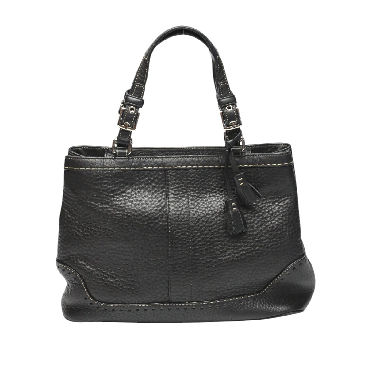 Coach Handbag 5055 Leather Black Hamptons Fringe Women
