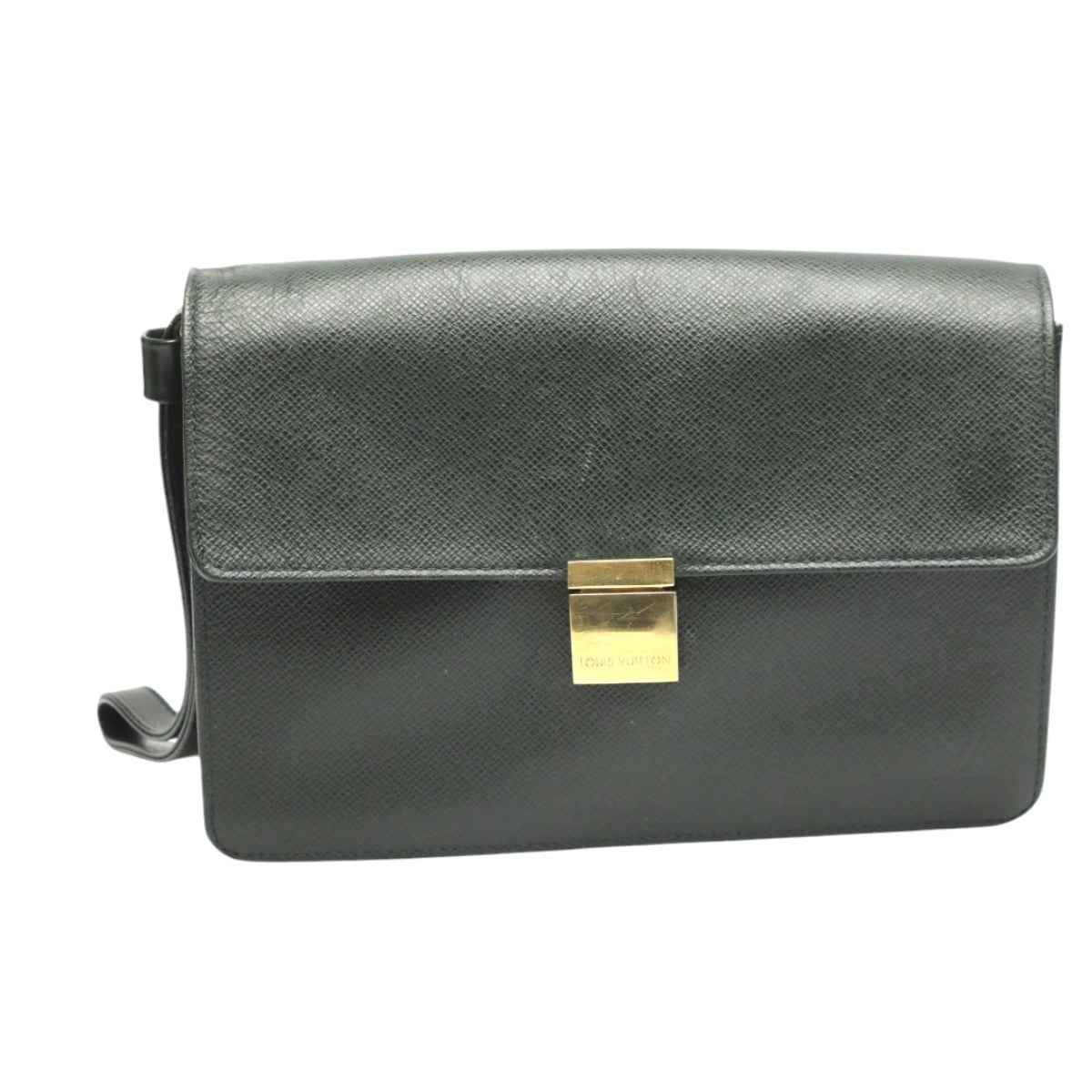 Louis Vuitton Business Bag M30776 Taiga Green Clutch Back Taiga Porto Doqun Mens