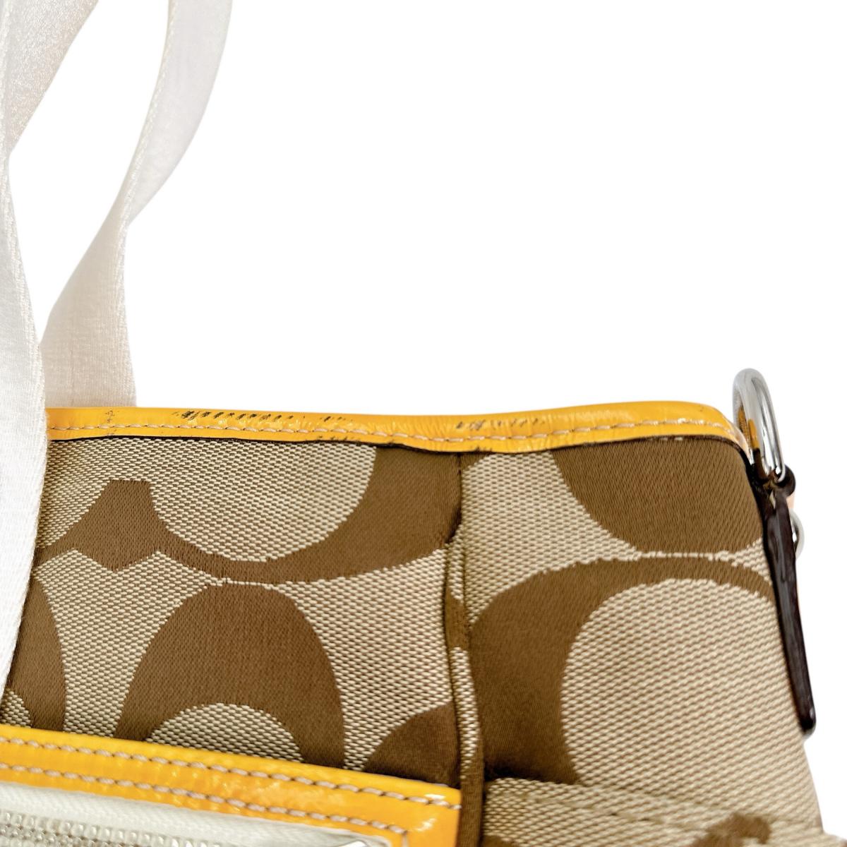 Coach Shoulder Bag F14871 Canvas Beige Handbag Large Capacity 2 Way Bag Women