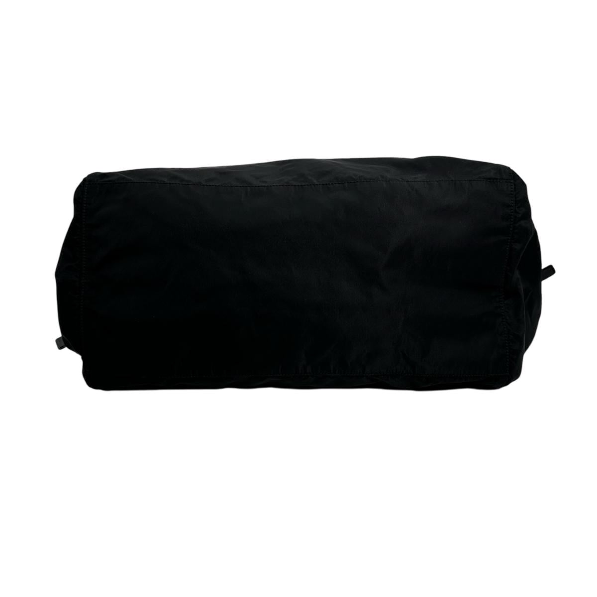 Prada Boston Duffel Bag Nylon Black Plain Travel Bag Duffle Bag