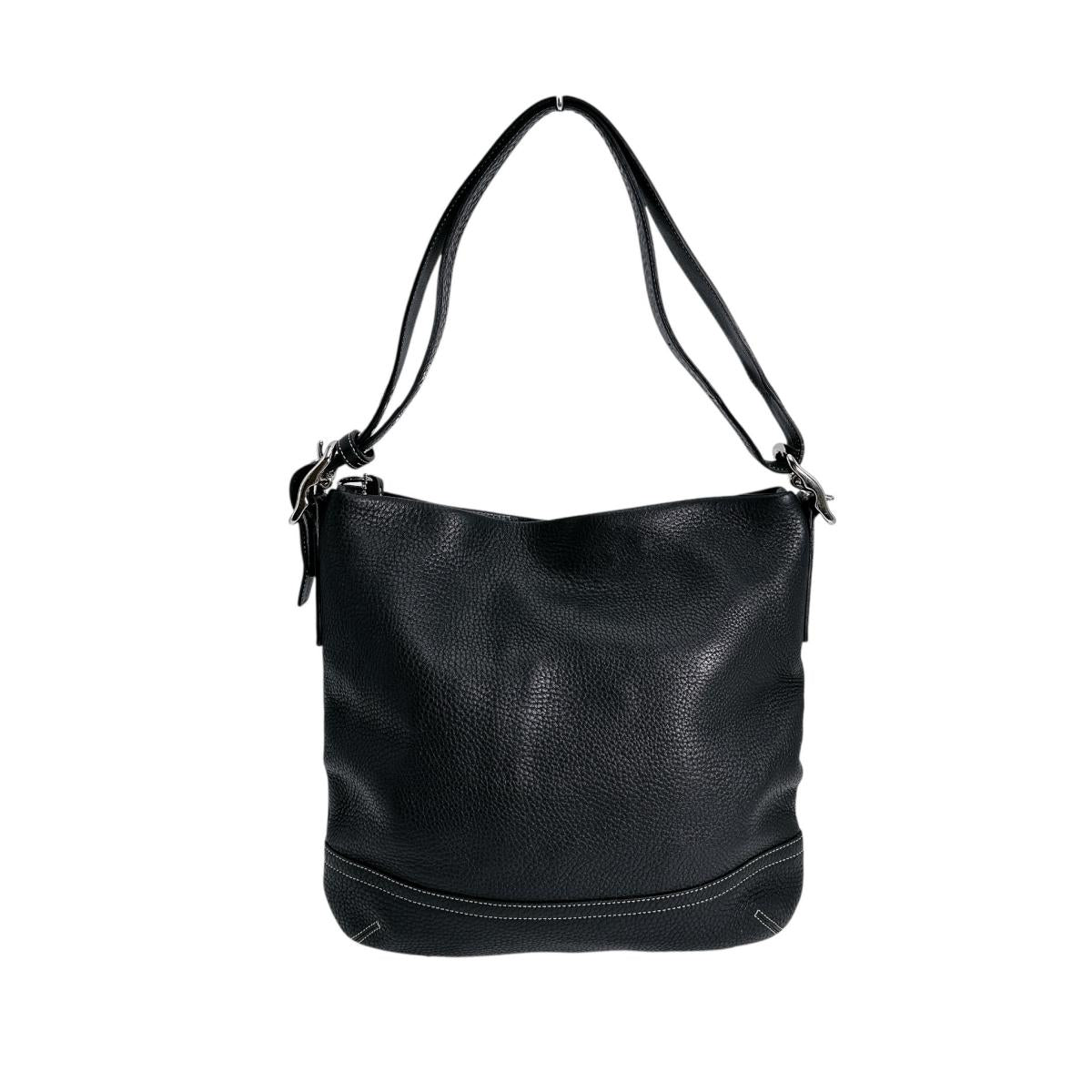 Coach Shoulder Bag K04S-1428 Leather Black Tassel Diagonal Crossing