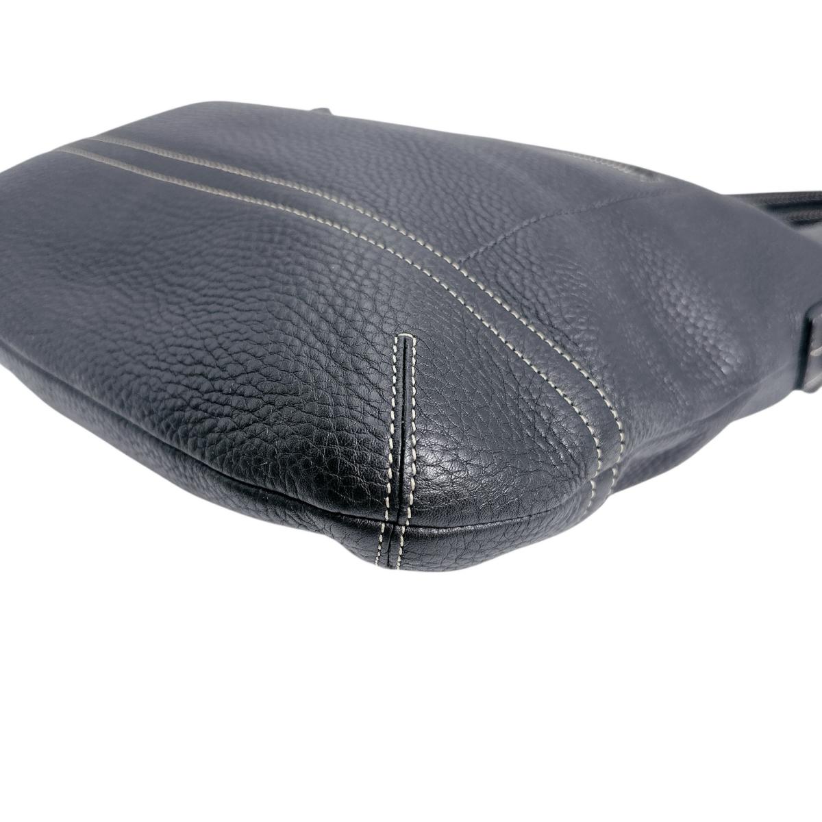 Coach Shoulder Bag K04S-1428 Leather Black Tassel Diagonal Crossing